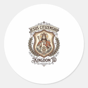  Jezus Burgerskap Koninkrijk ID Jezus Burgerskap V Ronde Sticker