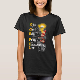 Jezus Christelijk evangelAmerikaans vlaggetje op 4 T-shirt