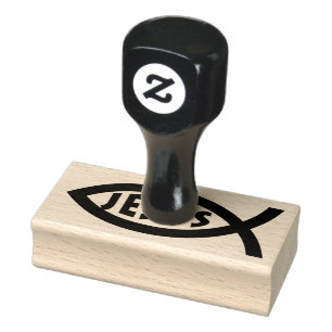 Jezus Christelijk vissymbool Rubberstempel