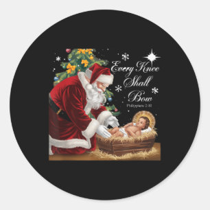 Jezus Christelijke kerstmis elke knie sh Ronde Sticker