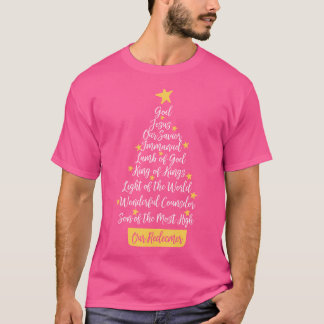 Jezus Christelijke onze Verlosser kerstboom H T-shirt