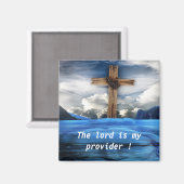 Jezus christelijkheid Kruis met bijbelschrift Magneet (Voorkant / Achterkant)