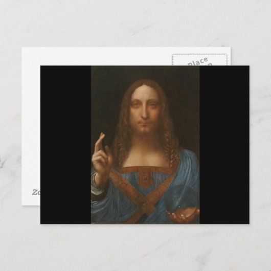 Jezus christt door Leonardo da Vinci, renaissancep Briefkaart (Voorkant / Achterkant)