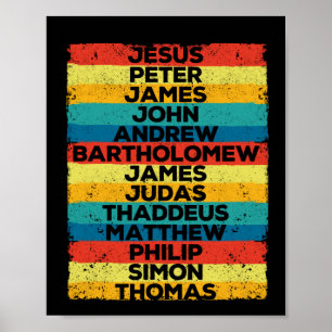 Jezus Christus 12 postboten verwerpen grappige ker Poster