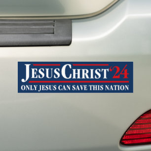 Jezus Christus 2024 Alleen Jezus kan deze natie re Bumpersticker