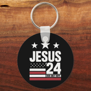 Jezus Christus 2024 President VS Verkiezing Politi Sleutelhanger