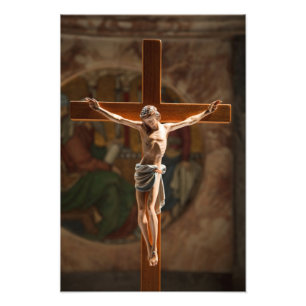 Jezus Christus aan het Kruis Foto Afdruk