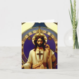 Jezus Christus - AI - Art Nouveau - B Kaart