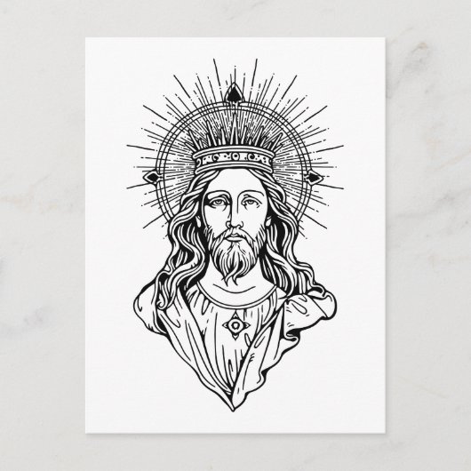 Jezus Christus Art Briefkaart (Voorkant)