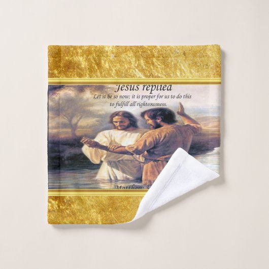 Jezus Christus Baptisme afbeelding één Bad Handdoek (Wasdoekje)