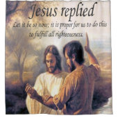 Jezus Christus Baptisme afbeelding één Douchegordijn (Voorkant)