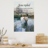 Jezus Christus Baptisme afbeelding twee Poster (Keuken)