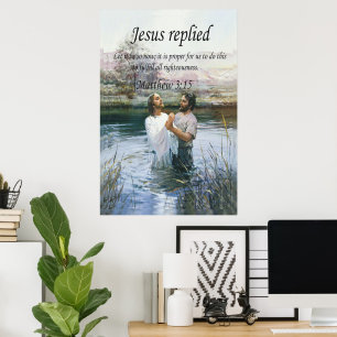 Jezus Christus Baptisme afbeelding twee Poster