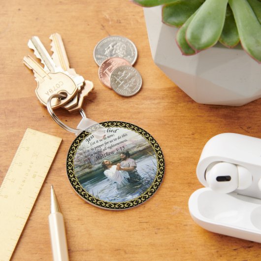 Jezus Christus Baptisme afbeelding twee Sleutelhanger (Bureau)