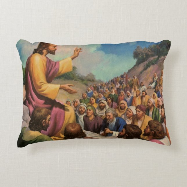 Jezus Christus Bergrede, Oude Religie Accent Kussen (Voorkant)