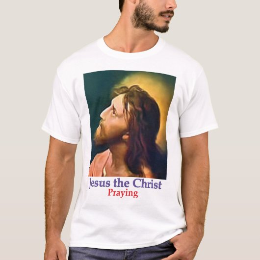 Jezus Christus bidt T-shirt (Voorkant)