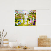 Jezus Christus Bijbelse God Angel Poster (Keuken)