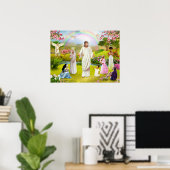 Jezus Christus Bijbelse God Angel Poster (Thuiskantoor)