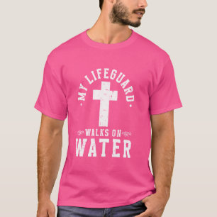 Jezus Christus Christelijke mijn badmeester loopt  T-shirt