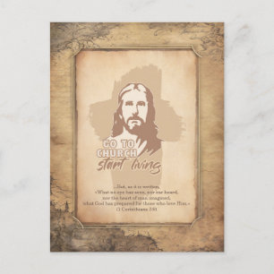 Jezus Christus. Christelijke prediker ouderwets Briefkaart