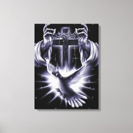 Jezus Christus Crown of Thorns and Dove Canvas Afdruk