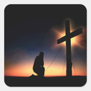 Jezus Christus Crucifixion Cross Vierkante Sticker