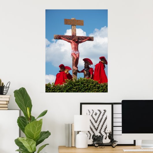 Jezus Christus Crucifixion Kruis Christelijk Poste Poster (Thuiskantoor)