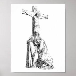 Jezus Christus Crucifixion, kunst van illustratie Poster