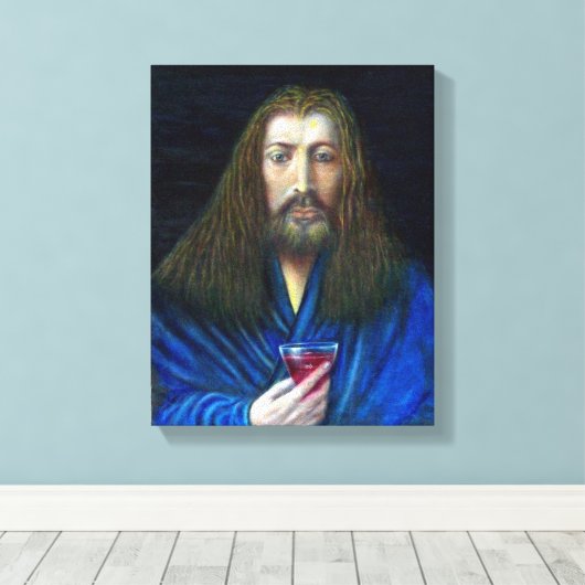 JEZUS CHRISTUS, DE KELK IN EMMAUS CANVAS AFDRUK (Insitu (Houten vloer))