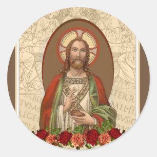 Jezus Christus de koning Religieuze Laatste Super Ronde Sticker