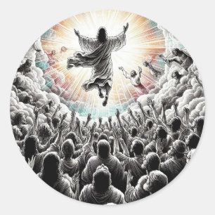 Jezus Christus De opname Religieuze Christelijke K Ronde Sticker
