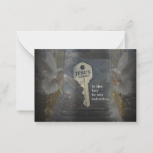 Jezus Christus, de sleutel tot redding Notitiekaartje