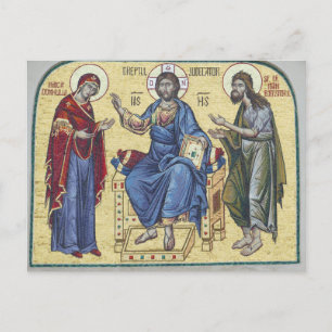 Jezus Christus, de Theotokos en Johannes de Doper Briefkaart