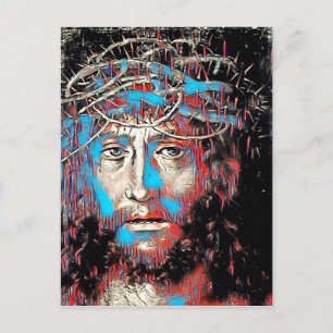 Jezus Christus die Abstract schilderen door de kro Briefkaart