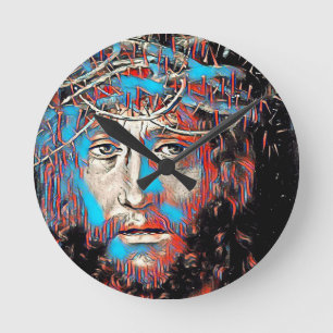 Jezus Christus die Abstract schilderen door de kro Ronde Klok