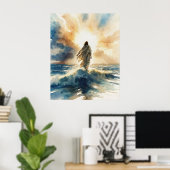 Jezus Christus die op Water loopt Poster (Thuiskantoor)