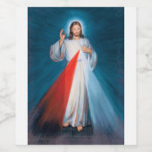 Jezus Christus Divine Mercy Sacred Heart van Jezus Wijn Etiket (Enkel label)