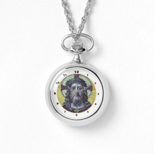 Jezus Christus en Compassie Kunst  mozaïekhorloge Horloge