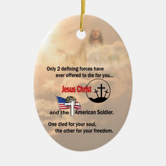 Jezus Christus en de Amerikaanse soldaat Ornament (Voorkant)