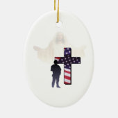 Jezus Christus en de Amerikaanse soldaat Ornament (Achterkant)