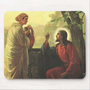 Jezus Christus en de goede Samaritaan bij de put Muismat