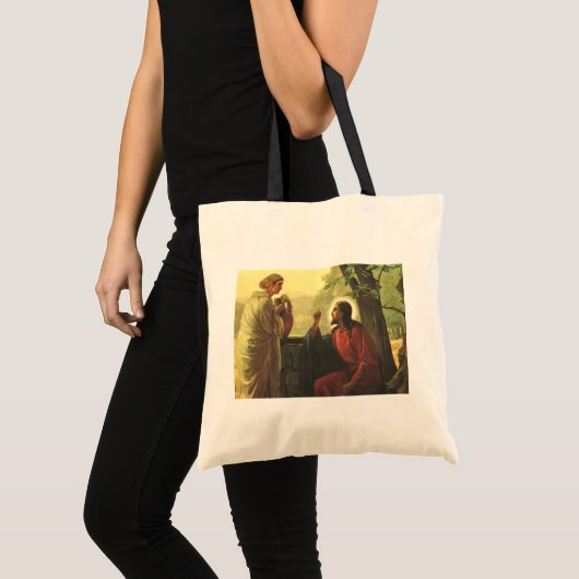 Jezus Christus en de goede Samaritaan bij de put Tote Bag (Voorkant (product))