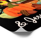 Jezus Christus en Pomkin Spice Autumn Herfst Coffe Poster (Hoek)