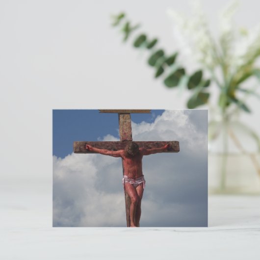 Jezus Christus gekruisigd op de foto van het brief Briefkaart (Staand voorkant)