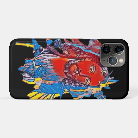 Jezus Christus Gezichtsheilig hart Abstracte kunst Case-Mate iPhone Case (Achterkant (horizontaal))