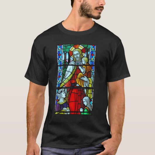 Jezus Christus Glas in lood Kerk God Chris T-shirt (Voorkant)