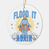 Jezus Christus Grappig overstroming het weer kerst Keramisch Ornament (Links)