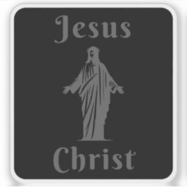 Jezus Christus (grijs op zwart) Sticker
