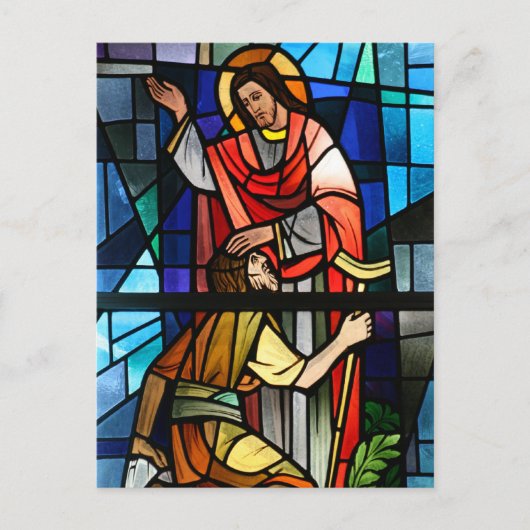 Jezus Christus Healing the Lame Glas in lood Art Briefkaart (Voorkant)