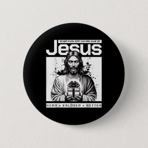 Jezus Christus Heer En Verlosser Ontwerp Ronde Button 5,7 Cm